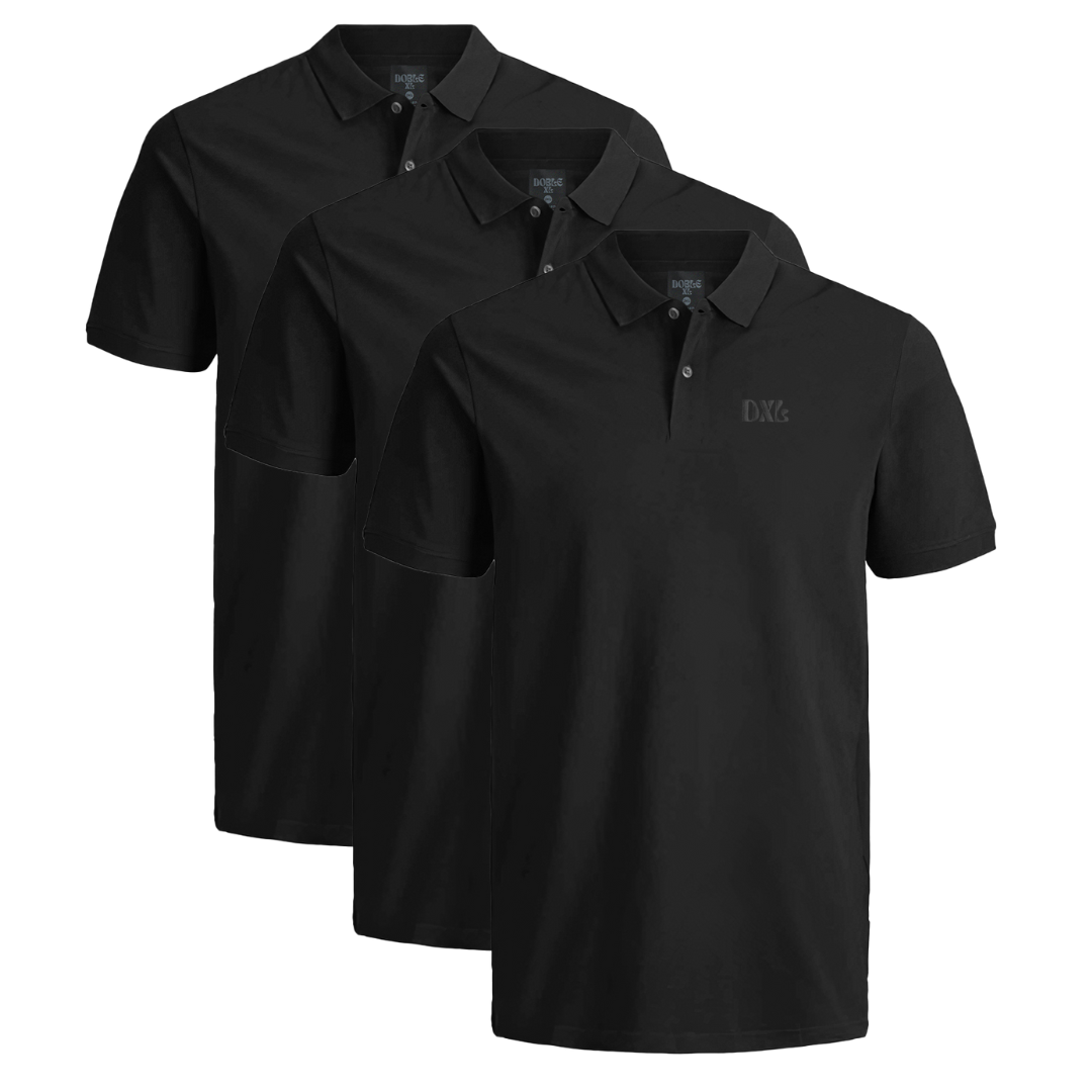POLOS PACK X3 ALL BLACK