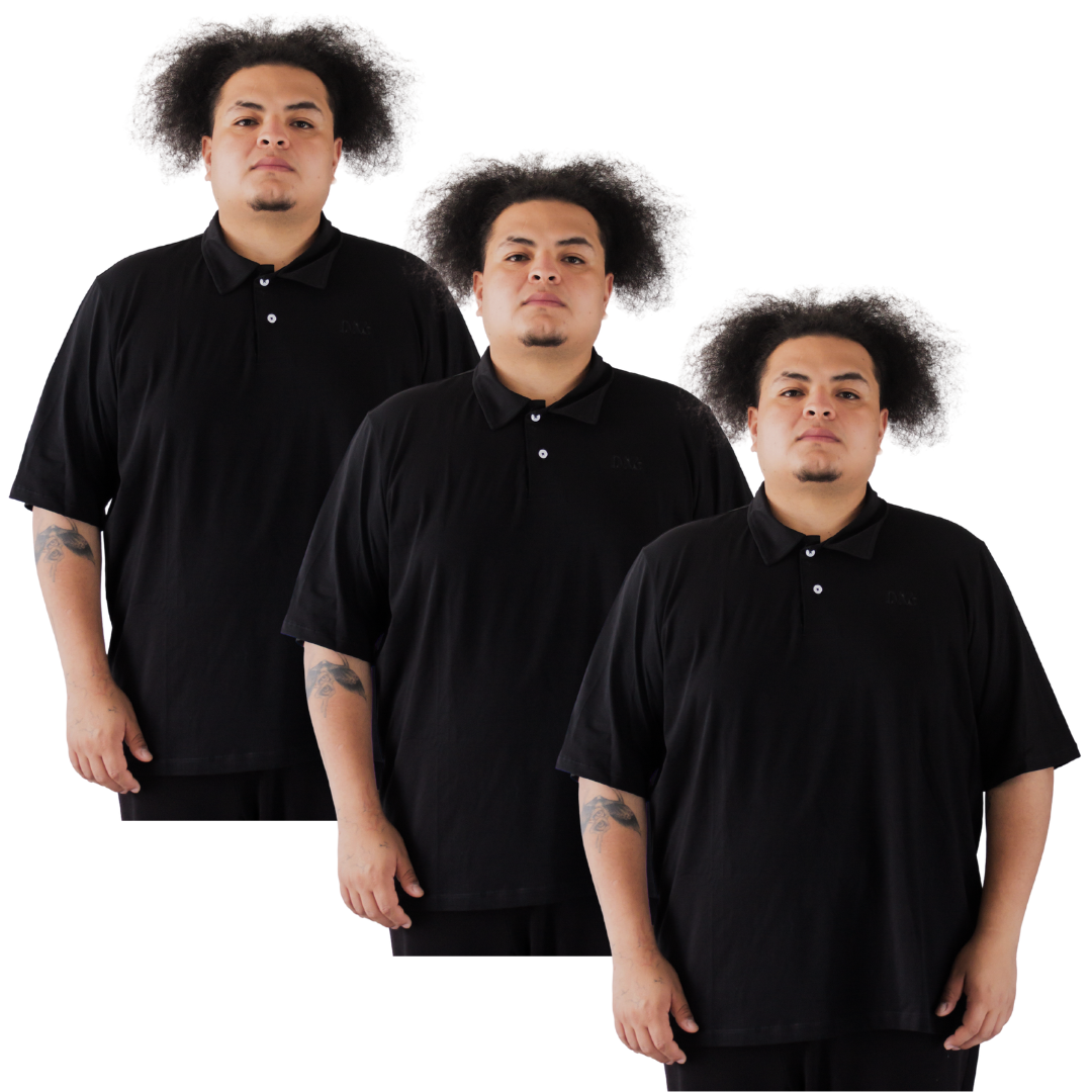 POLOS PACK X3 ALL BLACK