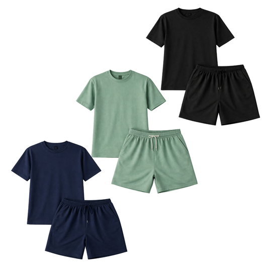 PACK X3 CONJUNTOS PREMIUM TALLA GRANDE - NEGRO, VERDE Y AZUL OSCURO | Doble XL Tallas Grandes