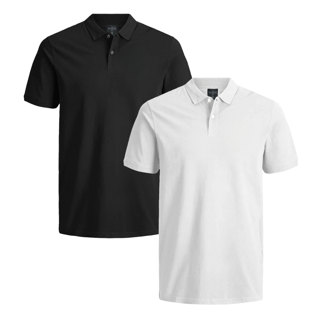 POLOS PACK X2 PLUS - BLANCO Y NEGRO | Doble XL Tallas Grandes