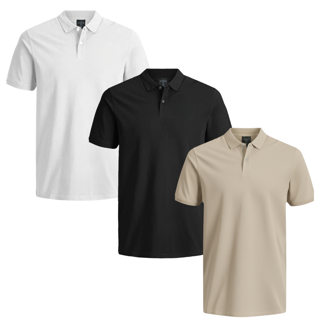 POLOS PACK X3 TIERRA - ONE | Doble XL Tallas Grandes