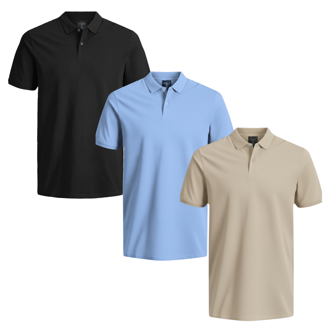 POLOS PACK X3 TIERRA - THREE | Doble XL Tallas Grandes