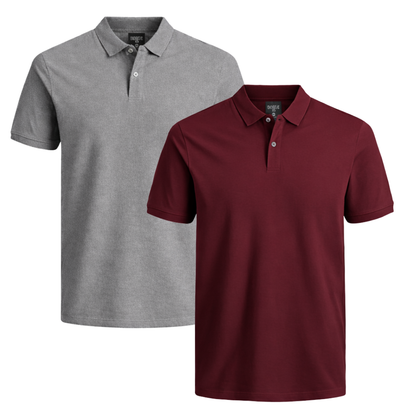 POLOS PACK X2 PLUS - VINOTINTO Y GRIS | Doble XL Tallas Grandes