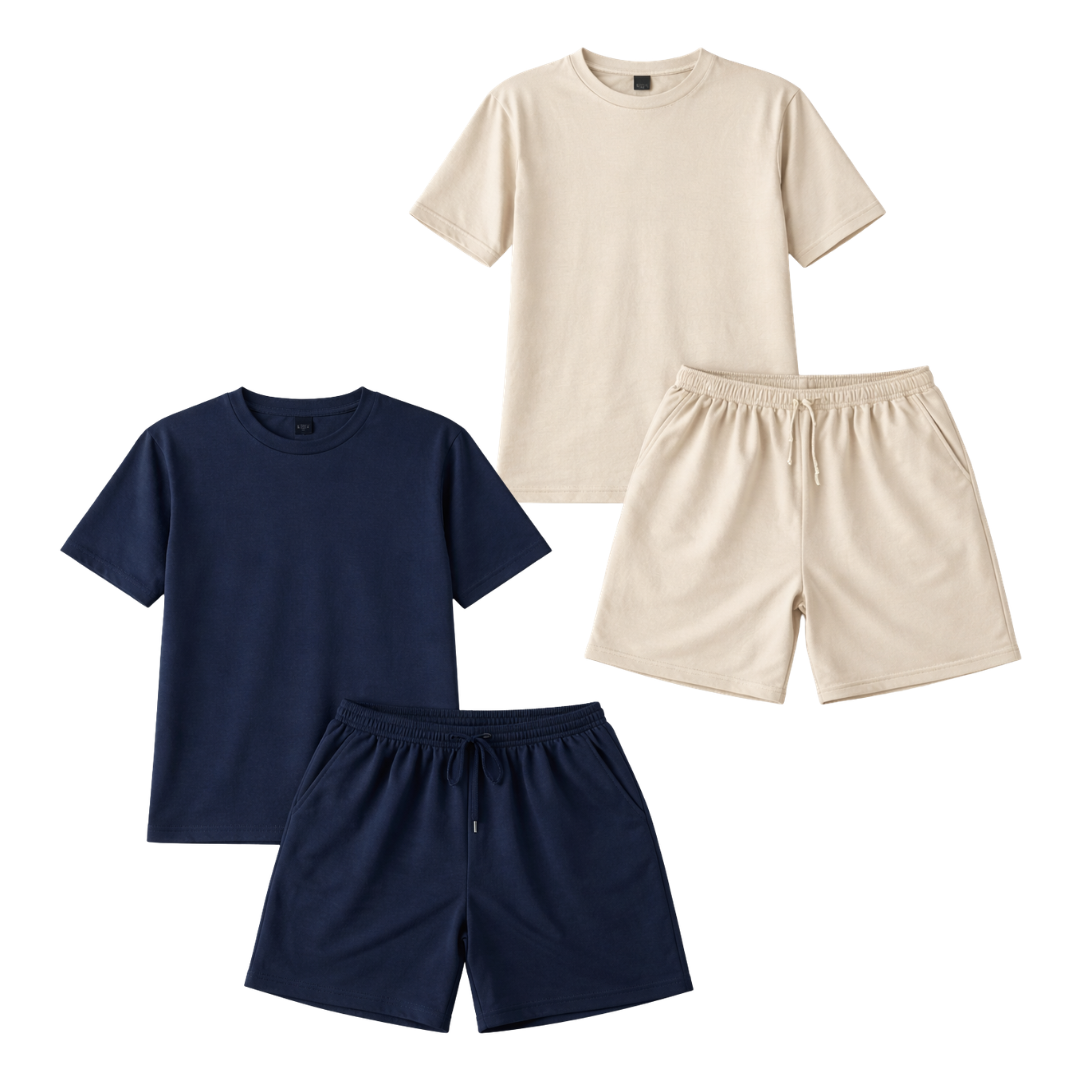 PACK X2 CONJUNTOS PREMIUM TALLA GRANDE - BEIGE Y AZUL OSCURO | Doble XL Tallas Grandes